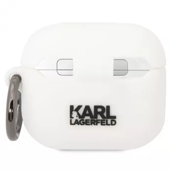 Funda Karl Lagerfeld KLACA3SILKCW para AirPods 3, silicona, blanco, Karl & Choupette