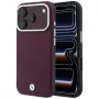 Funda MagSafe BMW Signature Collection con letras en relieve inclinadas para iPhone 15 Pro - Borgoña