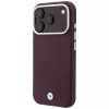 Funda MagSafe BMW Signature Collection con letras en relieve inclinadas para iPhone 15 Pro - Borgoña