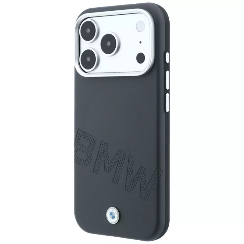 Funda MagSafe BMW Sign Inclined Deboss Letters para iPhone 18 Pro Max / 17 Pro Max - Gris