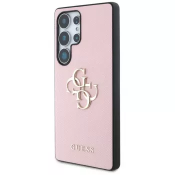 Funda GUESS Grained Big 4G Logo Small Classic Logo para Samsung Galaxy S25 Ultra - Rosa