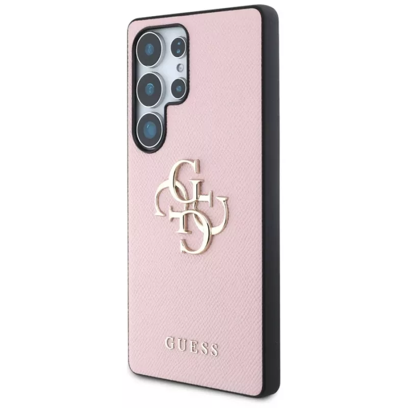 Funda GUESS Grained Big 4G Logo Small Classic Logo para Samsung Galaxy S25 Ultra - Rosa