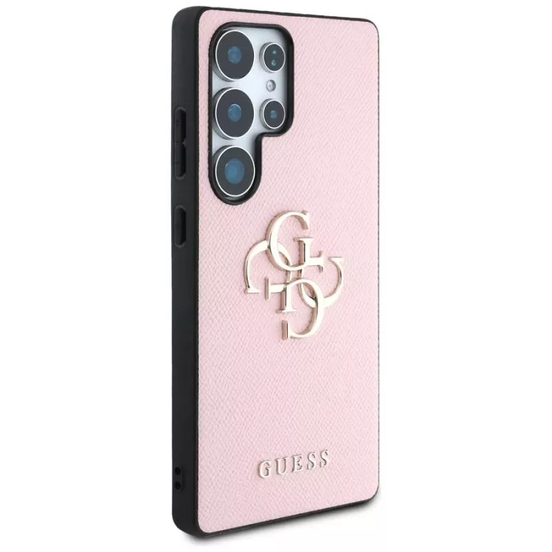 Funda GUESS Grained Big 4G Logo Small Classic Logo para Samsung Galaxy S25 Ultra - Rosa