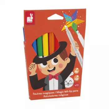 Rotuladores de fieltro mágicos Janod con cambio de color, 10 colores