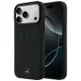 Funda MagSafe Mercedes de piel Crossed Lines para iPhone 18 Pro Max / 17 Pro Max - Negro