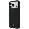 Funda MagSafe Mercedes de piel Crossed Lines para iPhone 18 Pro Max / 17 Pro Max - Negro