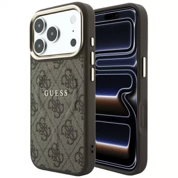Funda MagSafe GUESS Embossed 4G Classic para iPhone 17 Pro Max / 18 Pro Max - Marrón