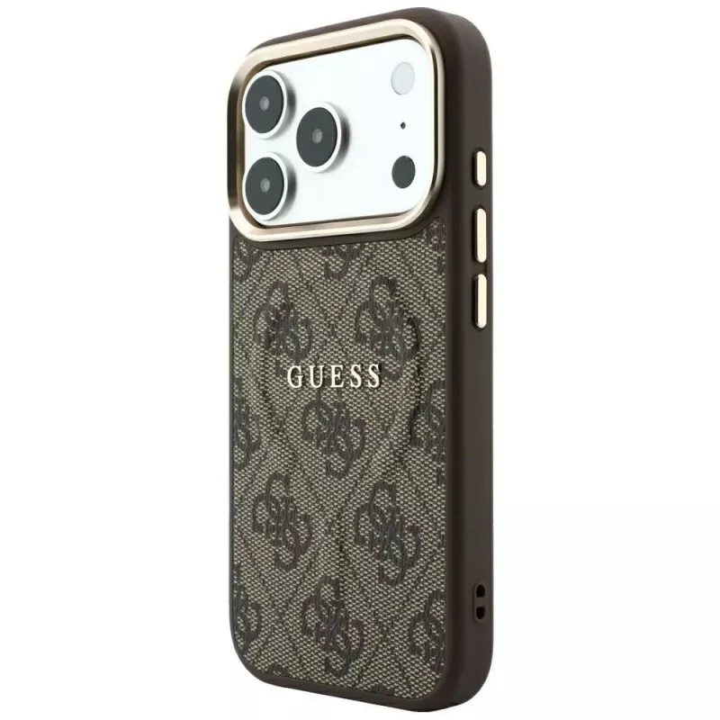 Funda MagSafe GUESS Embossed 4G Classic para iPhone 17 Pro Max / 18 Pro Max - Marrón