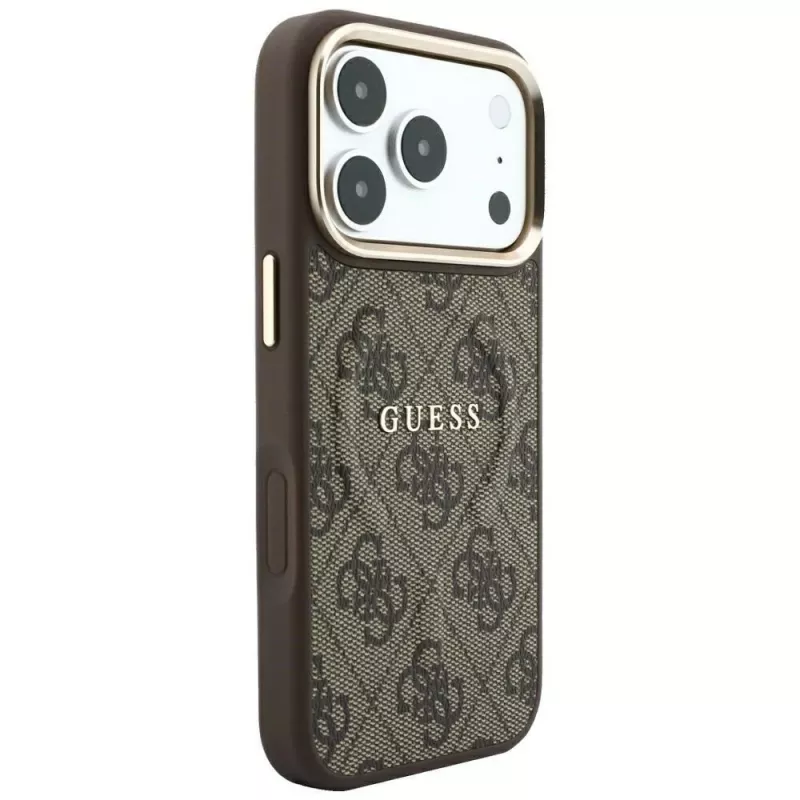 Funda MagSafe GUESS Embossed 4G Classic para iPhone 17 Pro / 18 Pro - Marrón