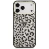 Funda MagSafe GUESS IML Leopard Glitter Triangle Logo para iPhone 18 Pro Max / 17 Pro Max - Negro