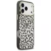 Funda MagSafe GUESS IML Leopard Glitter Triangle Logo para iPhone 18 Pro Max / 17 Pro Max - Negro