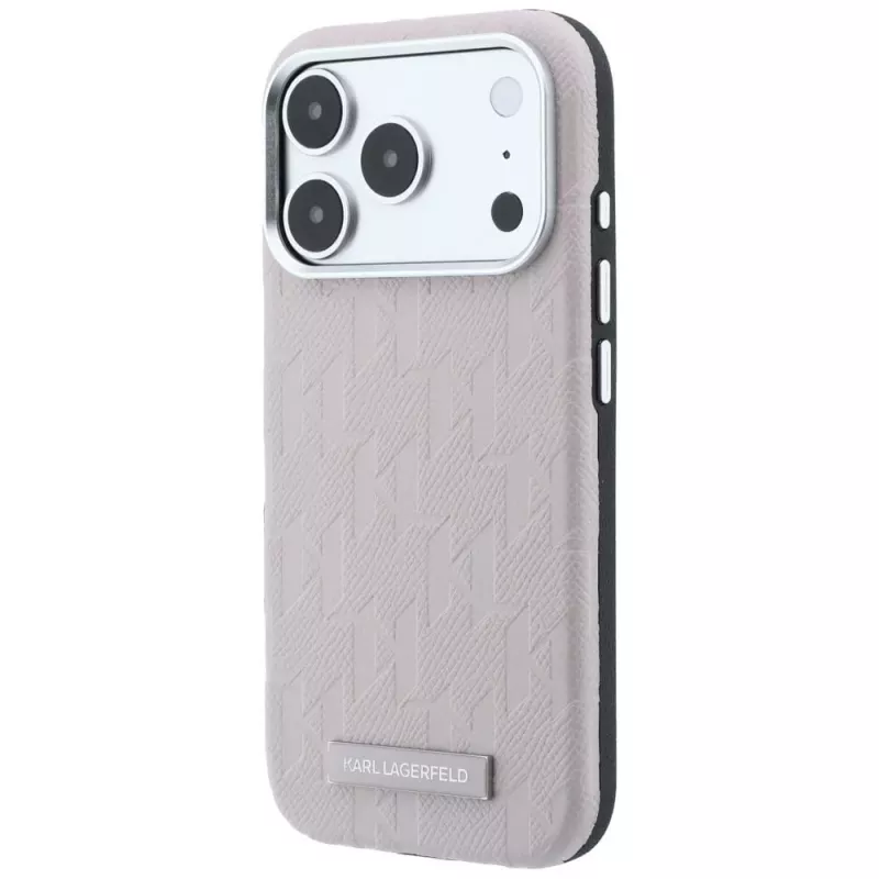 Funda MagSafe Karl Lagerfeld Grained Mono Resin Logo para iPhone 18 Pro Max / 17 Pro Max - Rosa