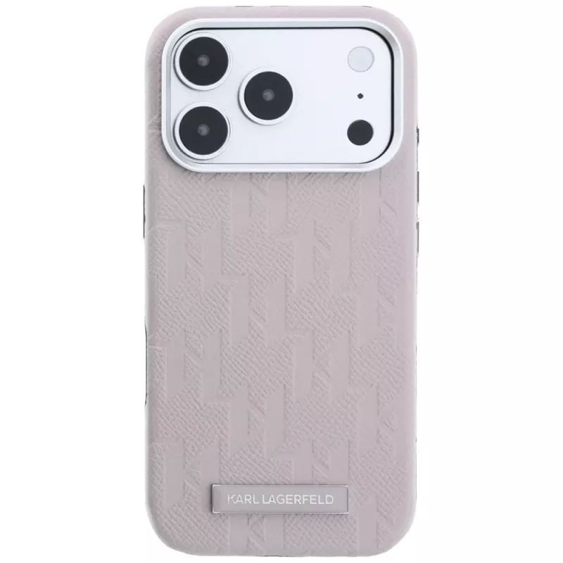 Funda MagSafe Karl Lagerfeld Grained Mono Resin Logo para iPhone 18 Pro Max / 17 Pro Max - Rosa