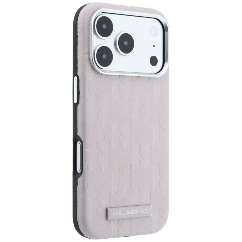 Funda MagSafe Karl Lagerfeld Grained Mono Resin Logo para iPhone 18 Pro Max / 17 Pro Max - Rosa