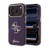 Funda protectora trasera GUESS 4G Script Metal para Apple iPhone 18 Pro / 17 Pro - Borgoña