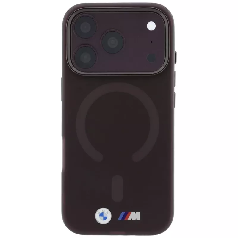 Funda MagSafe BMW M IML Frosted Metal Logo & Trims para iPhone 18 Pro Max / 17 Pro Max - Borgoña