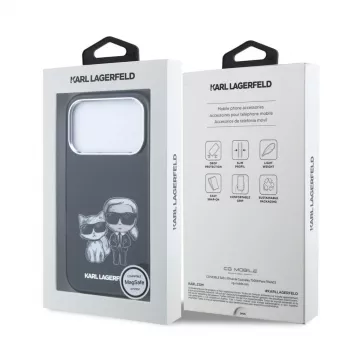Funda MagSafe Karl Lagerfeld Karl & Choupette Bodies Sketch Print para iPhone 18 Pro Max / 17 Pro Max - Negro