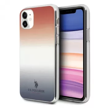 U.S. POLO ASSN. Funda para iPhone 11 Rojo y Azul con patrón degradado colección