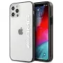 AMG AMHCP12LAESLBK Carcasa rígida transparente para iPhone 12 Pro Max con marco negro lacado metalizado