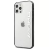 AMG AMHCP12LAESLBK Carcasa rígida transparente para iPhone 12 Pro Max con marco negro lacado metalizado