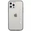 AMG AMHCP12LAESLBK Carcasa rígida transparente para iPhone 12 Pro Max con marco negro lacado metalizado