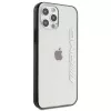 AMG AMHCP12LAESLBK Carcasa rígida transparente para iPhone 12 Pro Max con marco negro lacado metalizado