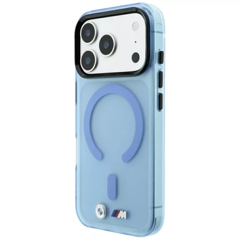 BMW M Funda IML Frosted con logo metálico y MagSafe para iPhone 18 Pro Max / 17 Pro Max - Azul