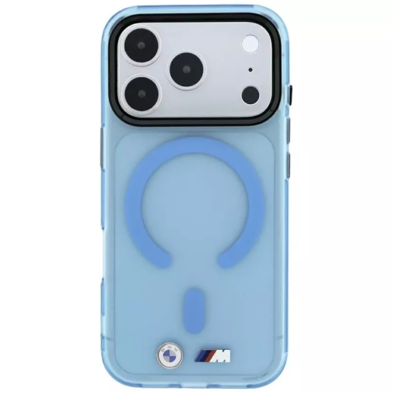 BMW M Funda IML Frosted con logo metálico y MagSafe para iPhone 18 Pro Max / 17 Pro Max - Azul