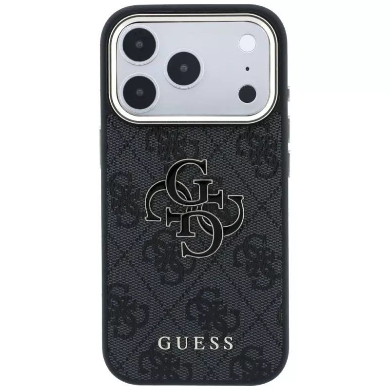 GUESS Funda 4G y Big Resin Logo para iPhone 17 Pro Max / 18 Pro Max - Negro
