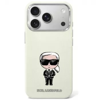 Karl Lagerfeld Funda MagSafe Smooth Ikonik Sketch para iPhone 18 Pro / 17 Pro Beige