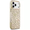 GUESS Funda MagSafe IML Leopard Glitter Triangle Logo para iPhone 18 Pro Max / 17 Pro Max - Marrón