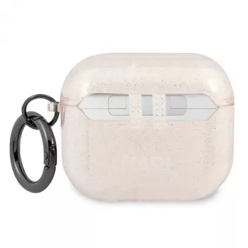 Karl Lagerfeld KLA3UKHGD Funda para AirPods 3 Glitter Oro Cabeza de Karl