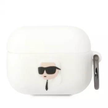 Karl Lagerfeld KLAPRUNIKH Funda para AirPods Pro Blanca Silicona Karl Head 3D