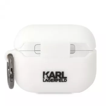 Karl Lagerfeld KLAPRUNIKH Funda para AirPods Pro Blanca Silicona Karl Head 3D