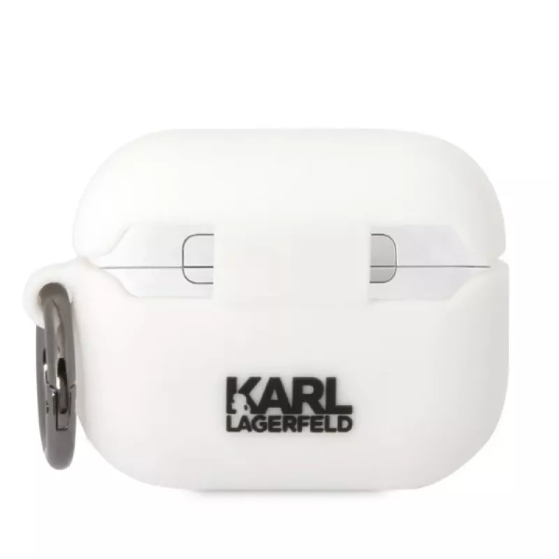 Karl Lagerfeld KLAPRUNIKH Funda para AirPods Pro Blanca Silicona Karl Head 3D