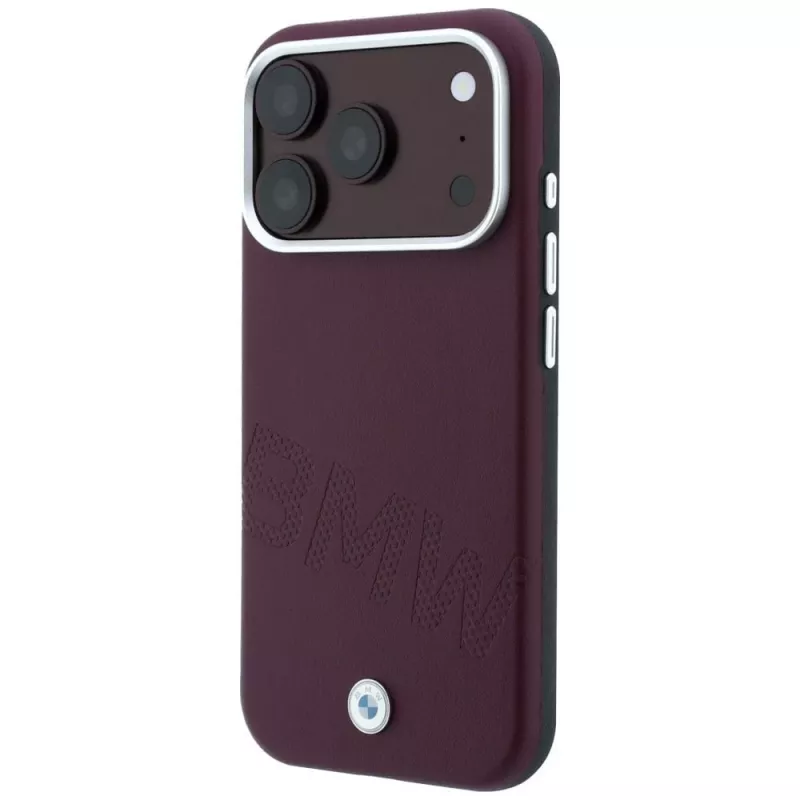 BMW Funda MagSafe Sign Inclined Deboss Letters para iPhone 18 Pro Max / 17 Pro Max - Burdeos