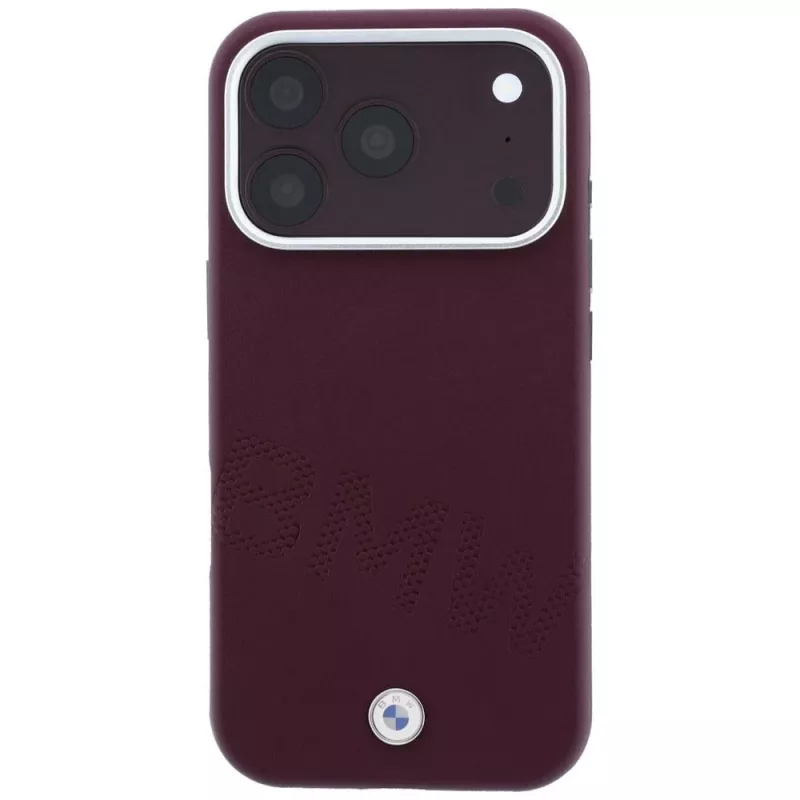 BMW Funda MagSafe Sign Inclined Deboss Letters para iPhone 18 Pro Max / 17 Pro Max - Burdeos