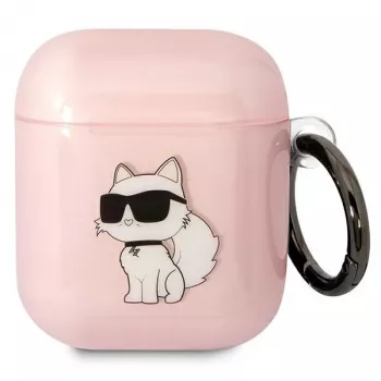 Karl Lagerfeld Funda Ikonik Choupette para AirPods 1/2 Rosa