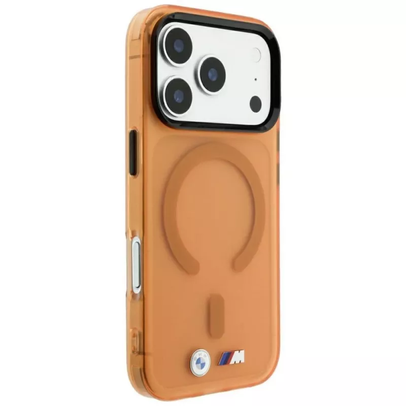 BMW M Funda MagSafe IML Frosted Metal Logo & Trims para iPhone 18 Pro Max / 17 Pro Max - Naranja
