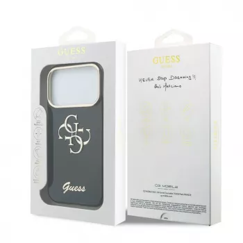 GUESS Funda IML 4G Script Metal para iPhone 18 Pro / 17 Pro - Negro