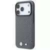 BMW M Funda MagSafe Carbon Metal Logo para iPhone 18 Pro Max / 17 Pro Max - Gris