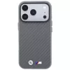 BMW M Funda MagSafe Carbon Metal Logo para iPhone 18 Pro Max / 17 Pro Max - Gris