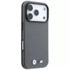BMW M Funda MagSafe Carbon Metal Logo para iPhone 18 Pro Max / 17 Pro Max - Gris
