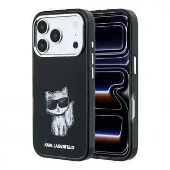 Karl Lagerfeld Funda MagSafe IML Choupette Body Sketch Print para iPhone 18 Pro / 17 Pro - Negro