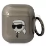 Karl Lagerfeld KLA2HNIKTCK Funda para AirPods 1/2 Negra Cabeza de Karl