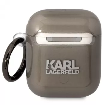 Karl Lagerfeld KLA2HNIKTCK Funda para AirPods 1/2 Negra Cabeza de Karl