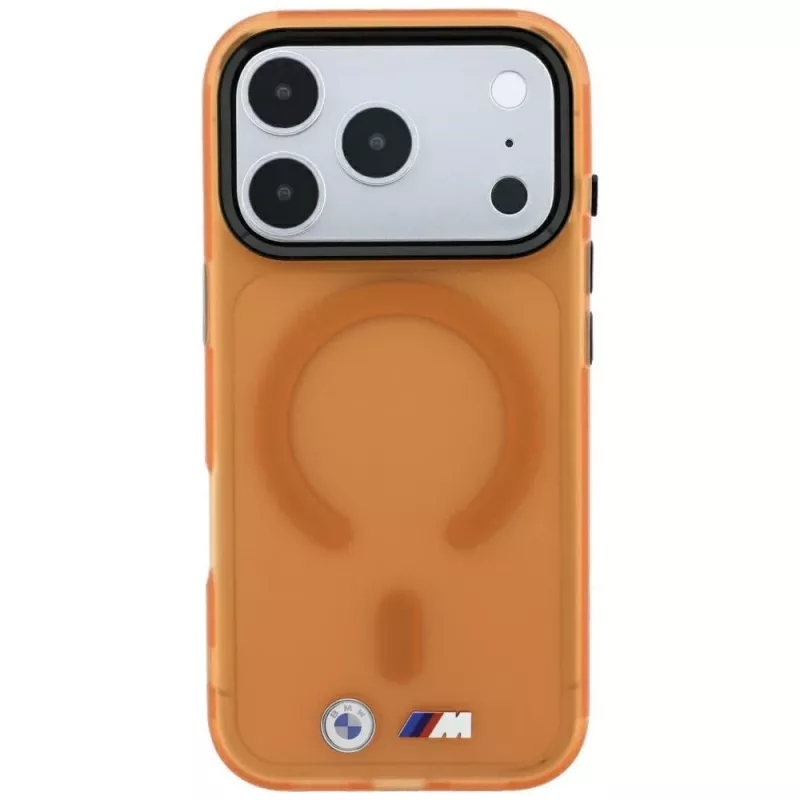 BMW M Funda MagSafe IML Frosted Metal Logo & Trims para iPhone 18 Pro / 17 Pro - Naranja