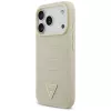 GUESS Funda MagSafe Croco Triangle Logo para iPhone 17 Pro - Oro