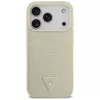 GUESS Funda MagSafe Croco Triangle Logo para iPhone 17 Pro - Oro