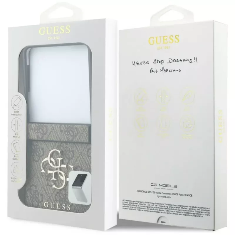 GUESS Carcasa rígida Big 4G Logo para Samsung Galaxy Z Flip4 - Marrón